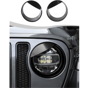 Hoolcar for JL Angry Eyes Headlight Trim Cover for 2018-2024+ Jeep Wrangler JL Gladiator JT, Front Headlight Frame Fit for Jeep Wrangler(Fit for Premium Version)
