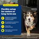 PetSafe 1-Piece Sliding Glass Pet Door for Dogs and Cats - Adjustable Height up to 80 11/16"- Large, Black, No-Cut DIY Install, Aluminum Patio Panel Insert, Great for Renters or Seasonal Installation