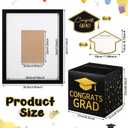 Gueevin Black and Gold Graduation Decorations 2026 Guest Book Alternative Graduation Card Box Advice Cards 11x14in Signature Board Picture Frame for Class of 2026 Congrats Grad Party Decor Supplies