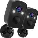 2Pack Wireless Security Camera Outdoor, 2K Color Night Vision with 130 Viewing Angle AI Motion Detection 2-Way Talk Battery Powered Indoor Camera for Home Security, Cloud/SD Storage, Waterproof