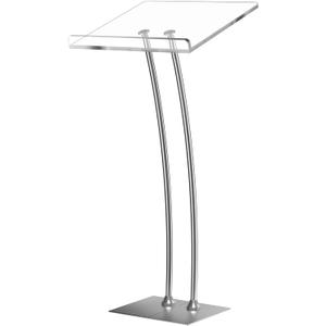 Acrylic Podium Lectern with Iron Stable Bottom, Pulpits for Churches with 10MM Thickened Acrylic Countertop, Multi Function Pulpit for Modern Classroom Music Concert Wedding Conference Event