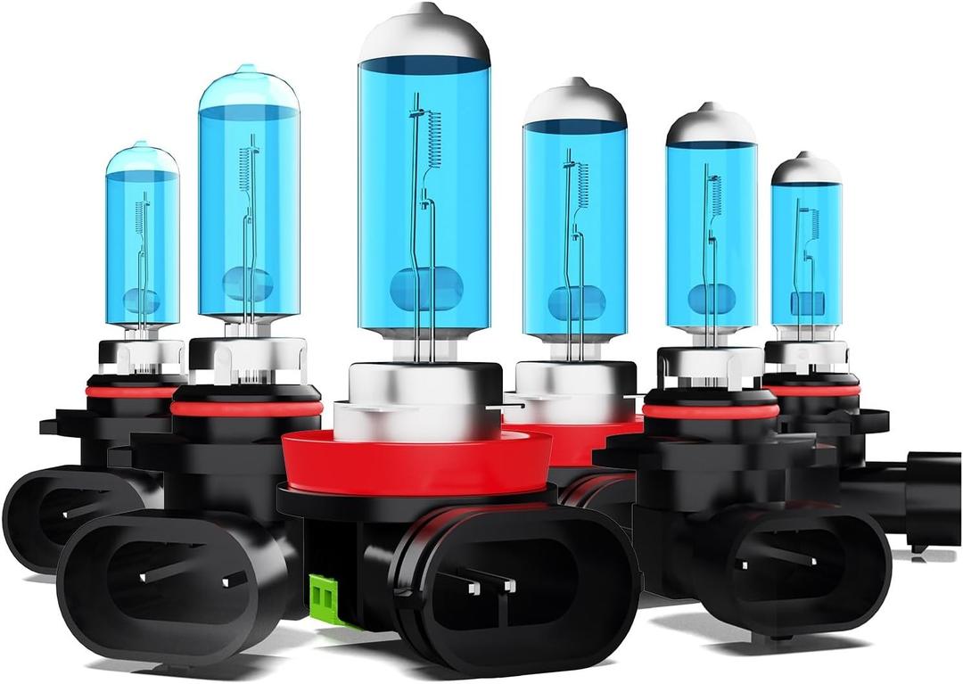 Light Bulbs Fit For Ford Escape 2013-2016, 9005 H11 9145 High Low Beam Fog Lights High Performance Halogen Headlight Bulb Combo, 6000K White Light, Pack of 6