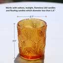 Woho 24pcs Amber Votive Candle Holders, Glass Tea Lights Candle Holder for Wedding Table Centerpiece, Vintage Tealight Candle Holder Decor for Anniversary, Bridal Shower Christmas Party