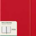 Moleskine Classic 12 Month 2026 Weekly Planner, Hard Cover, Large (5" x 8.25"), Scarlet Red, 144 pages