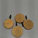 4 Pcs Boho Rattan Wall Towel Hooks Decorative Woven Hanging Holder Farmhouse Coat Rack Hooks Wood Coat Rack Wall Mount Vintage Decorative Hook for Hanging Coats(Round)