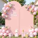 Dusty Rose Photo Arch Backdrop Cover Set of 2 for Party Spandex 7.2 and 6ft Arch Covers Stretchy Backdrop Baby Shower Balloon Arch Stand Covers for Girls Birthday Wedding Bridal Shower Background