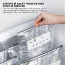 EMESAK Reusable Aluminum Foil Sealable Storage Bags, Leak Proof Stand Up Freezer Bags With Zipper Lock Label for Food Preservation Vegetables Fruit,Meat,Snacks,Bread,Seafood (30PCS, Medium) (Grey-large-30)