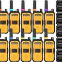 Retevis RB48A IP67 Waterproof Walkie Talkies Long Range Adults, Heavy Duty 2 Way Radio, Noise Reduction, Large PTT, 1000mW Speaker, 23-Hour, Rechargeable, for Manufacturing Construction (10 Pack), With Dual Charger