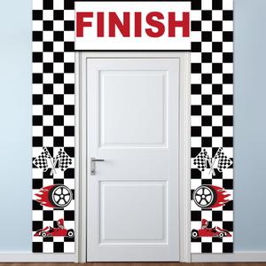 3 Pcs Race Car Birthday Party Decorations Checkered Flags Backdrop Racing Themed Photo Booth Props Let's Go Racing Hanging Banner Background for Boys Fan Baby Shower One Happy Dude Party Supplies