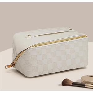 Women's Travel Cosmetic Bag PU Leather Toiletry Bag Large Capacity Convenient Toiletry Storage Bag