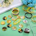 Remuuly 200 Pcs Childhood Cancer Awareness Gold Ribbon Accessories Bulk Include 100 Silicone Bracelet 100 Inspirational Pin for Charity Public Party Activities