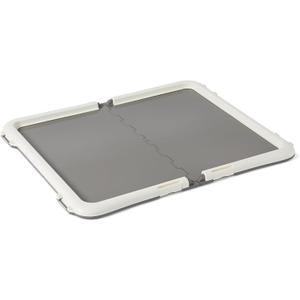 Amazon Basics Dog Training Pad Holder with Secured Latches, Extra Thick and Non-Slip Base, Recycled Plastic, 28 x 34 inch, Large, White and Charcoal