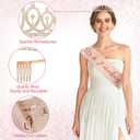 30th Birthday Decorations for Women - Rose Gold 37Pcs Complete Party Kit with Banner, Backdrop, Tiara, Sash, Cake Topper, Latex Balloons, Hanging Swirls, Centerpieces | Birthday Party Supplies