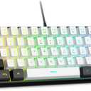 61-Key Compact RGB Gaming Keyboard – 60% Layout, Ergonomic Membrane Keys, 8-Color Backlight, Plug & Play for PC/Laptop (Windows 10/8/7)