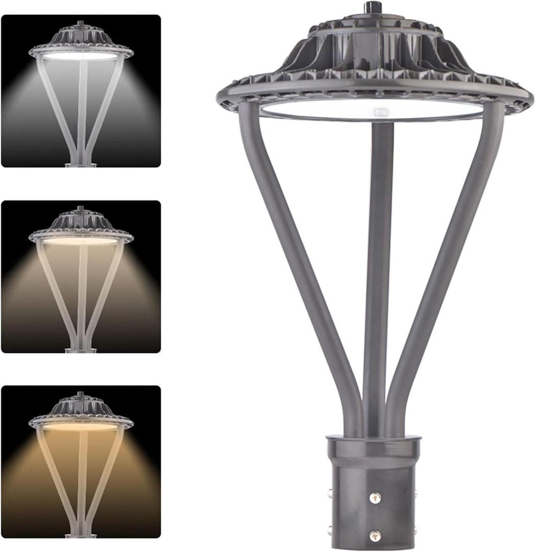 LED Post Top Light 75/100/150W Adjustable 19500 LM 3000/4000/5000K LED Circular Area Light Outdoor Pole Lights with Photocell, IP67 Parking Lot Lights Fixture Commercial Lighting, 100-277V