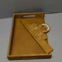 Sliner Christmas Wood Serving Tray with Handles 13.31 x 9.25 Gingerbread Man Christmas Cookie Platter Xmas Decorative Wooden Plate Food Display Dishes for Kitchen Coffee Table