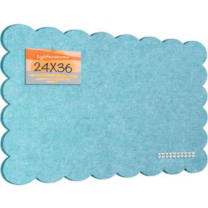 Scalloped Bulletin Board 36x24 inches, Decorative Felt Pin Board for Wall