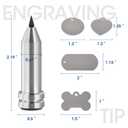 Engraving Tip/Tool/Etching Tool, Compatible with Cricut Maker, Explore 3, Explore, Explore Air, Explore Air 2 and Explore One, with 16 Pieces of Modern Classic Silver Blank Tags& Labels