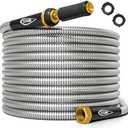 TITAN Garden Hose 200FT - 304 Stainless Steel Metal Water Hose, Flexible, Kink-Free, Lightweight, Durable, Crush Resistant Fittings, Easy to Coil, 500 PSI