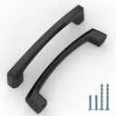 10 Pack 4 Inch(102mm) Kitchen Cabinet Handles Matte Black Cabinet Pulls Kitchen Cabinet Hardware Drawer Pulls for Dresser Cupboard Wardrobe