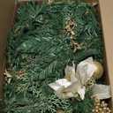 9FT Prelit Artificial Christmas Garland with Dual Color LED Lights and Timer by Remote Control and Batteries Operated for Mantle Stairs Fireplace Door Xmas Decoration, Indoor Outdoor, Green