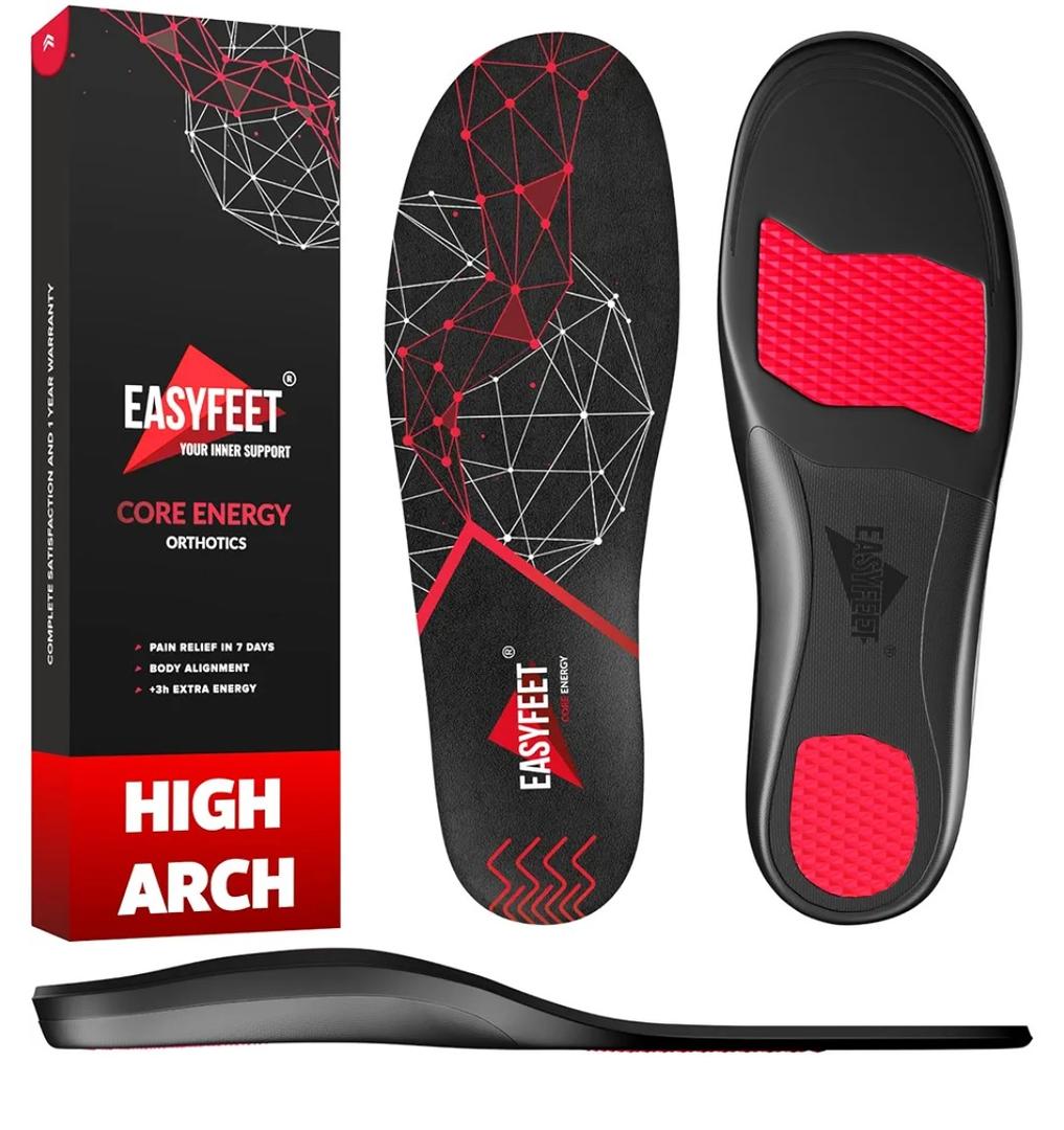 Arch Support Insoles for Men Women - High Arch Shoe Inserts for Standing All Day - Plantar Fasciitis Relief Orthotic Insole for Flat Feet - Work Running Hiking Size M