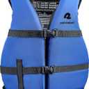 Retrospec Bobbin Life Jackets for Adults Lightweight, Durable USCG Approved Life Vests for Adults for Boating, Swimming, Paddling & More (Marine Blue)