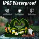 twinbling Garden Gnome Statue Heart-Shaped Moss Covered Outdoor Garden Decor Cute Gnomes Decorations for Home Patio Yard Balcony Lawn Decor Gifts for Mom Woman Grandma Dad