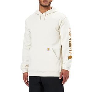 Carhartt Men's Loose Fit Midweight Logo Sleeve Graphic Sweatshirt (Medium, Malt Color)