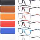 BLOEXCLU 6 Pack Reading Glasses for Men Sports Style Blue Light Blocking Readers with Spring Hinge Women Eyeglasses