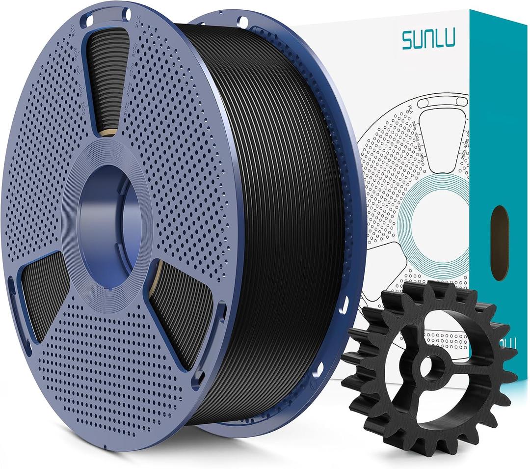SUNLU PLA+2.0 3D Printer Filament, Upgrade PLA+ Filament 1.75mm, Tougher and Stronger, Neatly Wound PLA Plus Filament, Dimensional Accuracy +/-0.02mm, 1KG Spool(2.2lbs), Black