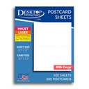 8.5" x 11" Blank White Perforated Cardstock Paper - 2 Per Sheet Breaks to 5.5" x 8.5" - Inkjet/Laser Printable - for Postcards, Flash Cards, Index Cards - 100 Sheets / 200 Cards