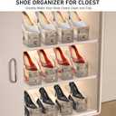 NVGSN 36Pack Clear Shoe Slot Organizer,Shoe Stacker,Storage Space Saver 50% | 3 Levels Adjustable Height 3.7''-7.7''shoe Organizer for Closet,Easy to Assemble shoe Rack Holder