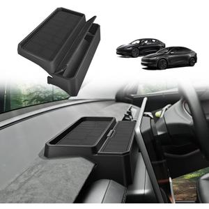 BestEvMod for 2026+ Model Y Juniper Refresh/2026 2025 2024+ Model3 Highland Refresh Sunglasses Holder Screen Dash Console Organizer Accessories Dashboard Organizer Back Storage Box Custom Fit Silicone
