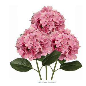 DILATATA Faux Hydrangea Large Artificial Purple Hydrangea Flowers 26" Real Touch Hydrangea Flowers Lifelike Silk Hydrangea Stems for Wedding Party Garden Home Decoration, Pink