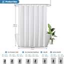 2 Pack Water-Repellent Fabric Shower Curtain Liner - Hotel Quality Machine Washable, 3 Heavy-Duty Magnets with Rustproof Grommets & Weighted Hem, Standard Size 72x72in White