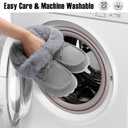 BARERUN Womens Moccasin Snow Boots Warm Winter Boots Ankle Boots for Women Outdoor Fur Lined Womens Shoes Slippers (Gray)