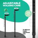 Geiserailie Orthopedic Walking Offset Cane with ID Tag Fit Individual's Palm Naturally Lightweight Adjustable Cane for Arthritis Carpal Tunnel Syndrome Mobility Aids, Black