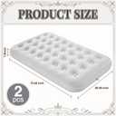 BreezeHug Grey Large Velvet Air Mattress Camping Twin Air Mattress Waterproof Portable Inflatable Blow up Bed for Slumber Sleepover Party Guests Travel 73 x 39 x 7.9 Inches (6 Pack)