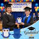 Owl Graduation Plush with Cap - Blue Owl Stuffed Animal with Diploma for Kindergarten Elementary Middle High School College Graduates 2026 Gifts Toy for Girls Boys Student Classmate 10 Inch
