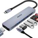 BENFEI USB C HUB 7-in-1 with HDMI(4K@60Hz,Certified), 100W Power Delivery, 3*USB 3.0, SD/TF Card Reader(160MB/s) Compatible with iPhone 15 Pro/Max, MacBook, iPad Pro, iMac, S23, XPS17 (Gray)