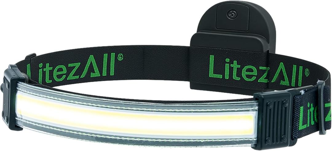 LitezAll Tactical LED Headlamp with Adjustable Headband, Flat Battery Powered Headlamp for Hiking, Camping, Emergency Use  Hands-Free Outdoor Light for Camping Lights & Lanterns Setups