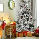 SUPREME XMAS 12 Pcs Christmas Tree Ornaments Set, 80mm/3.15in Large Velvet Christmas Ornaments for Xmas Tree Decorations Shatterproof Hanging Flocked Balls Ornaments Holiday Party Indoor Home Decor