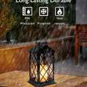 Homemory Solar Lanterns Outdoor Waterproof Hanging with Flickering Flameless Candles, 2 Pack 13'' Garden Outdoor Lantern Decorative for Patio Front Porch Backyard Balcony Cabin Outside Table(Black)