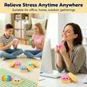 2PCS Dumpling Squishies Stress Balls,Colorful Squeeze Dough Ball Fidget Sensory Toys,Stretchy Hand Desk Toy with Food Steamer for Stress Relief Gift,Pink&Purple