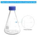 PATIKIL Erlenmeyer Flask, 2 Pcs 1000ml Narrow Mouth Graduated Flasks with Screw Cap Borosilicate Glass Flasks with Printed Graduation for Lab, Experiment, Chemistry, Science Study