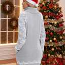 Ugly Christmas Sweater Dress for Women, Santa Hat and Funny Novelty Sweater with Pocket for Xmas Holiday