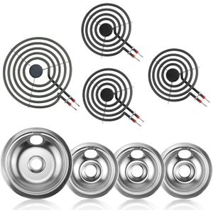 Electric Stove Burner Drip Pans 316048414(6")316048413(8") Electric Stove Top Burner MP15YA(6") MP21YA(8") Compatible for Ken-more Cro-sley Tap-pan Frigi-daire etc by MIFLUS