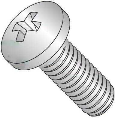 #12-24 x 1/2" inch (50 pcs) Phillips Pan Head Machine Screw Bolt, 304 Stainless Steel 18-8 Rounded Head Screws, UNC Full Thread, Bright Finish