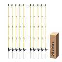 Electric Fence Posts 46 Inches, Fiberglass Step in Temporary Electric Fence Posts for Cows, Sheep, Dog, Portable Fence Stakes for Electric Fencing-20 PCS
